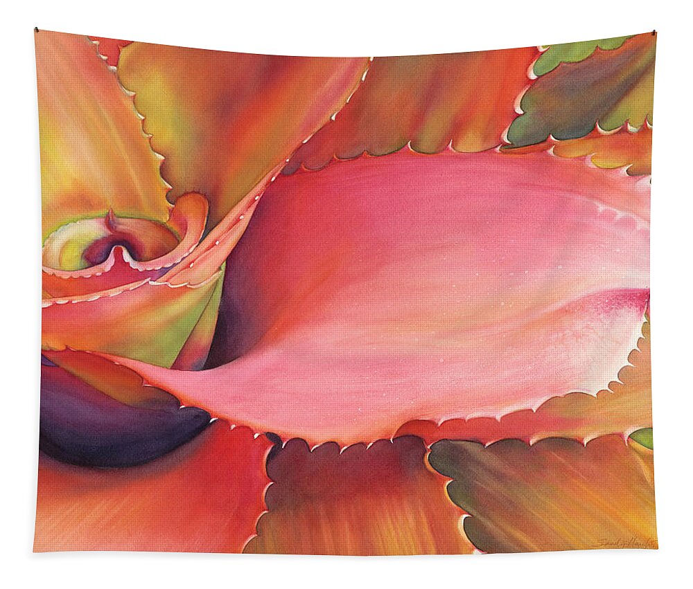 Watercolor Painting Tapestry featuring the painting Flamenco Whorl by Sandy Haight