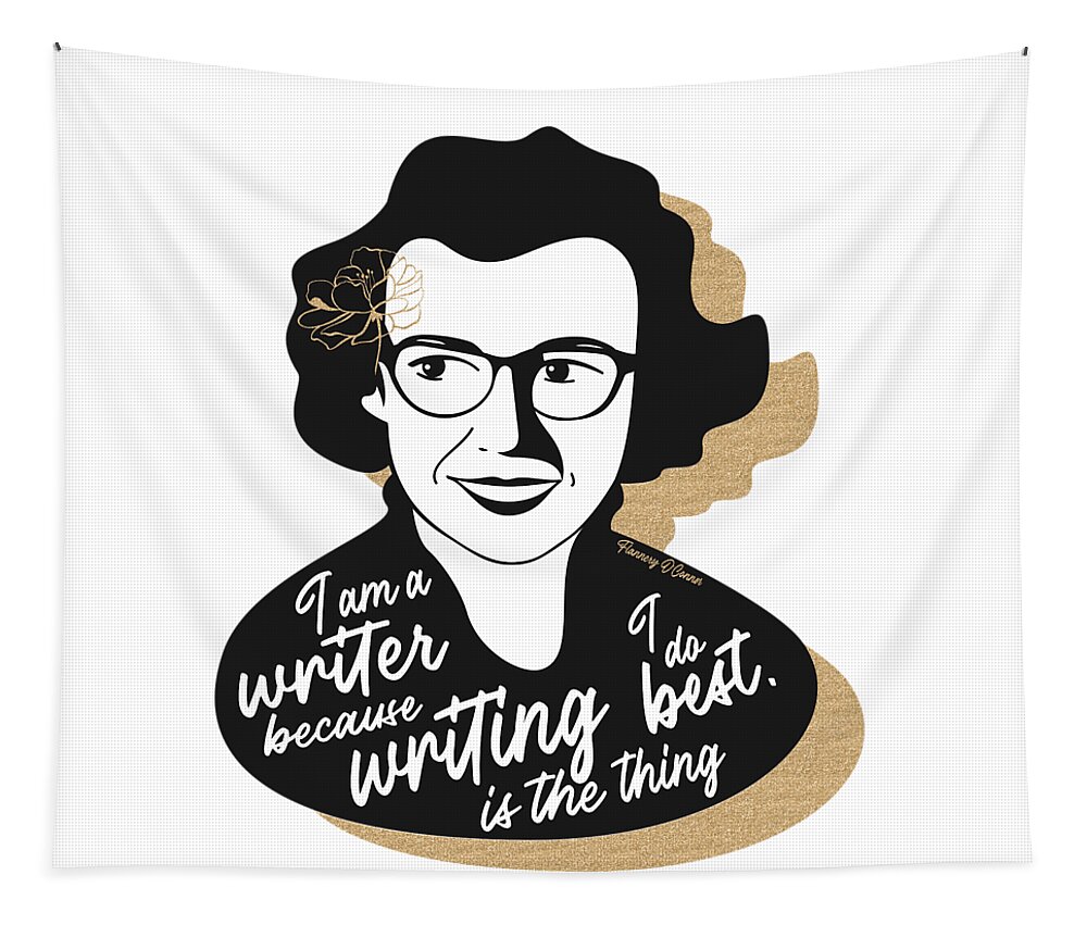 Flannery O'connor Tapestry featuring the digital art Flannery O' Connor Graphic Quote II by Ink Well