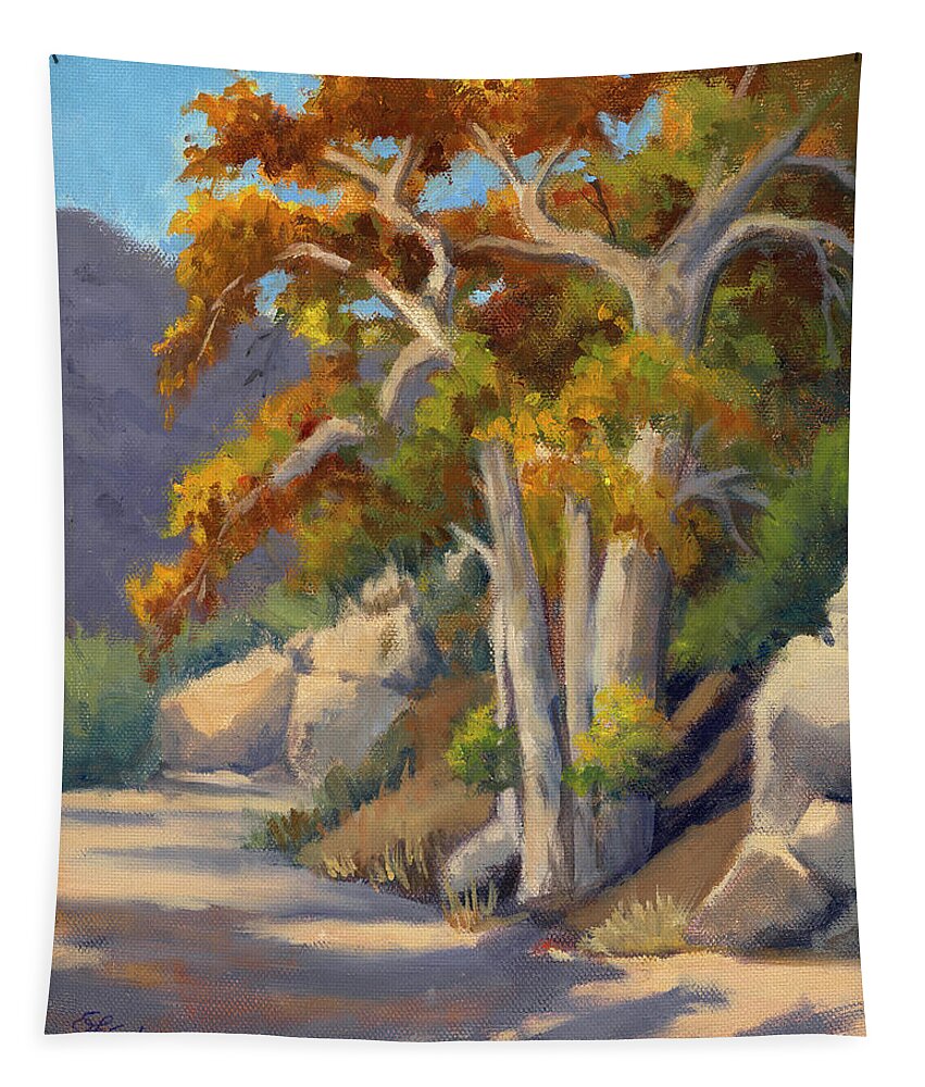 Fall Color Tapestry featuring the painting Flashed by Fall by Sandy Fisher