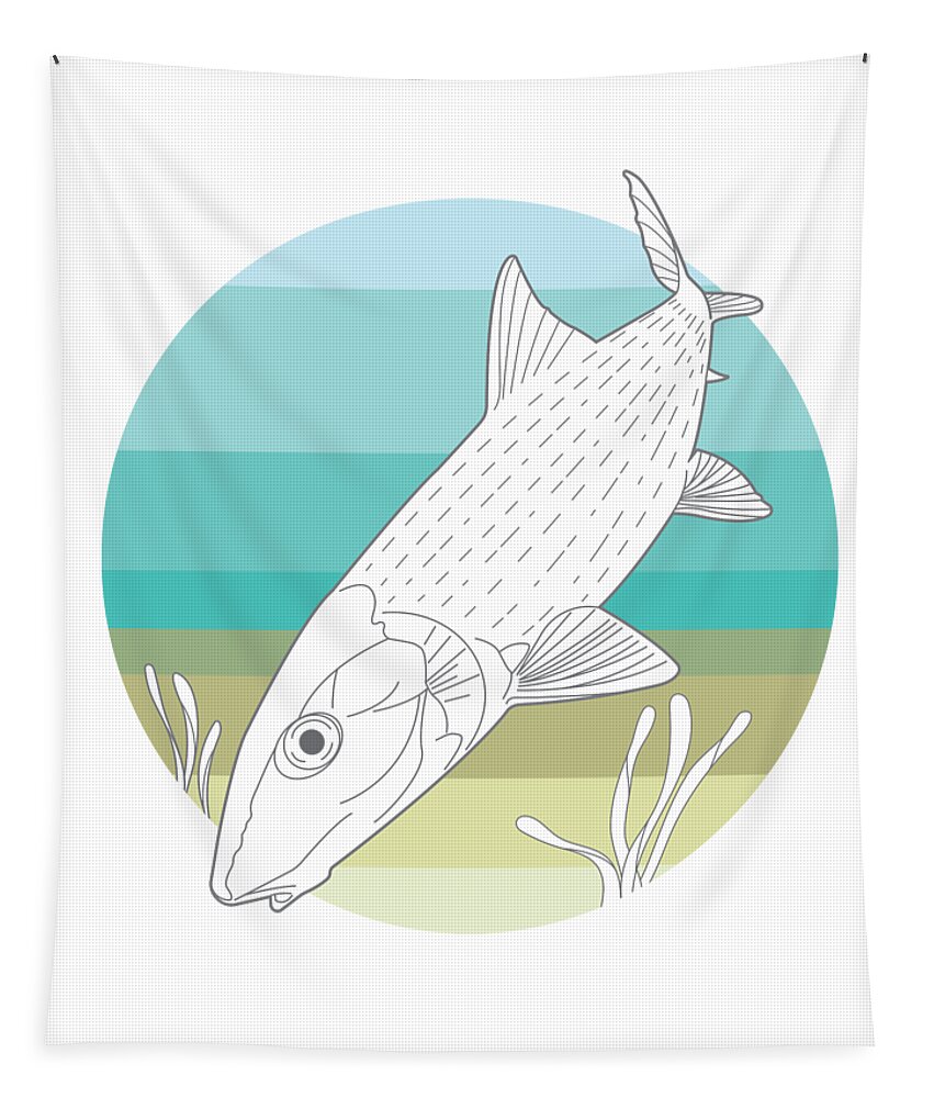Bonefish Tapestry featuring the digital art Flats Ghost by Kevin Putman