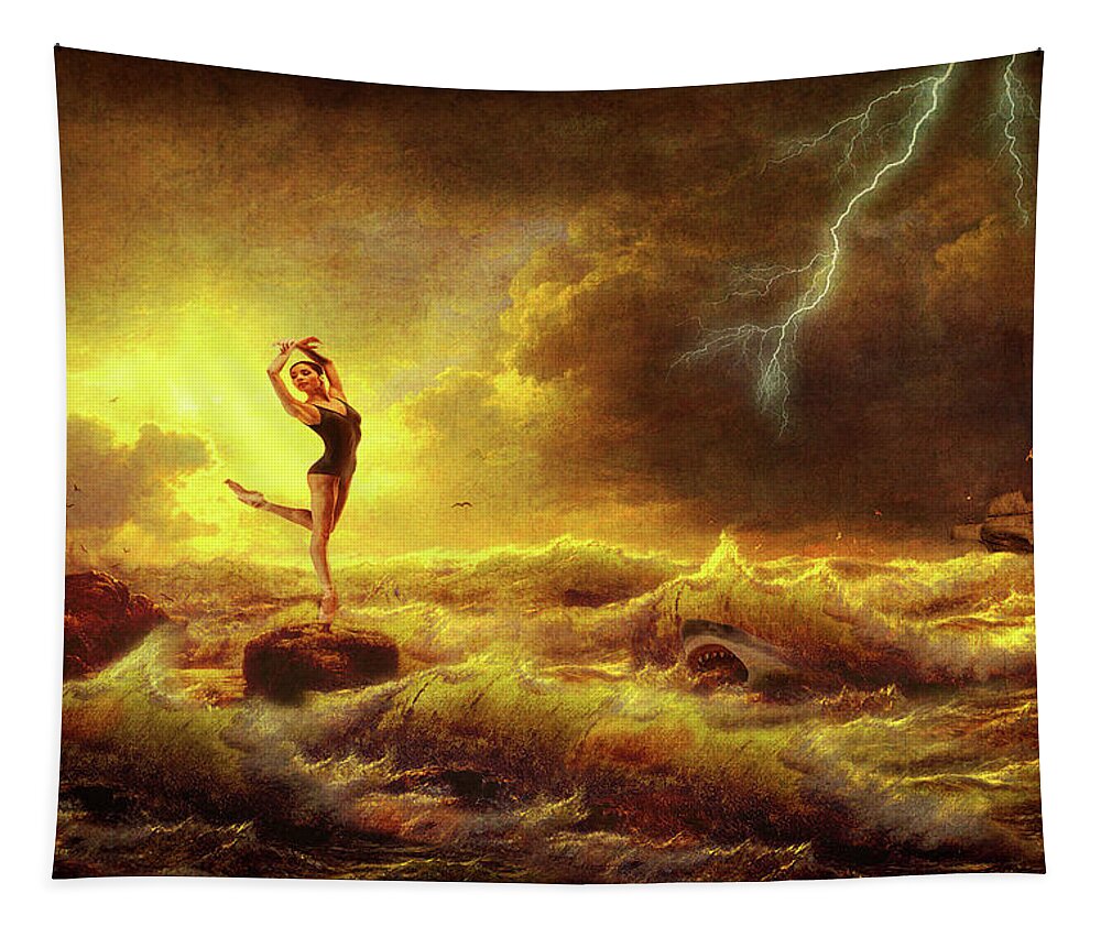 Dancer Tapestry featuring the digital art Flirting With Disaster by Mark Allen