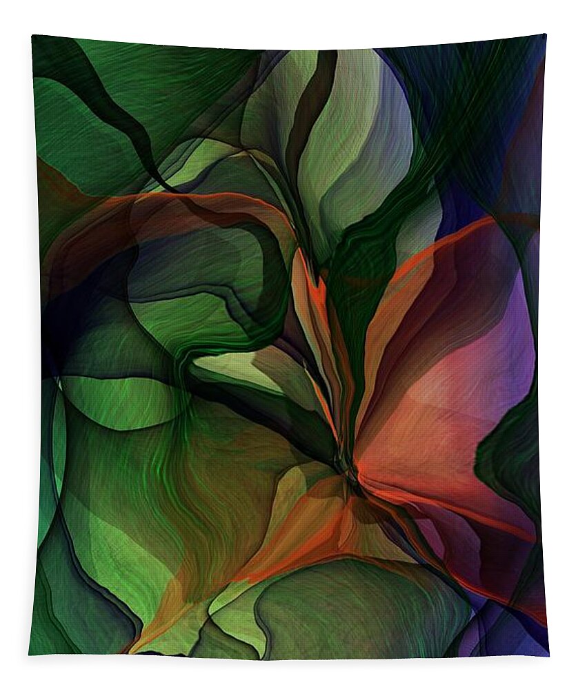 Fine Art Tapestry featuring the digital art Floral Fantasy 0918 by David Lane