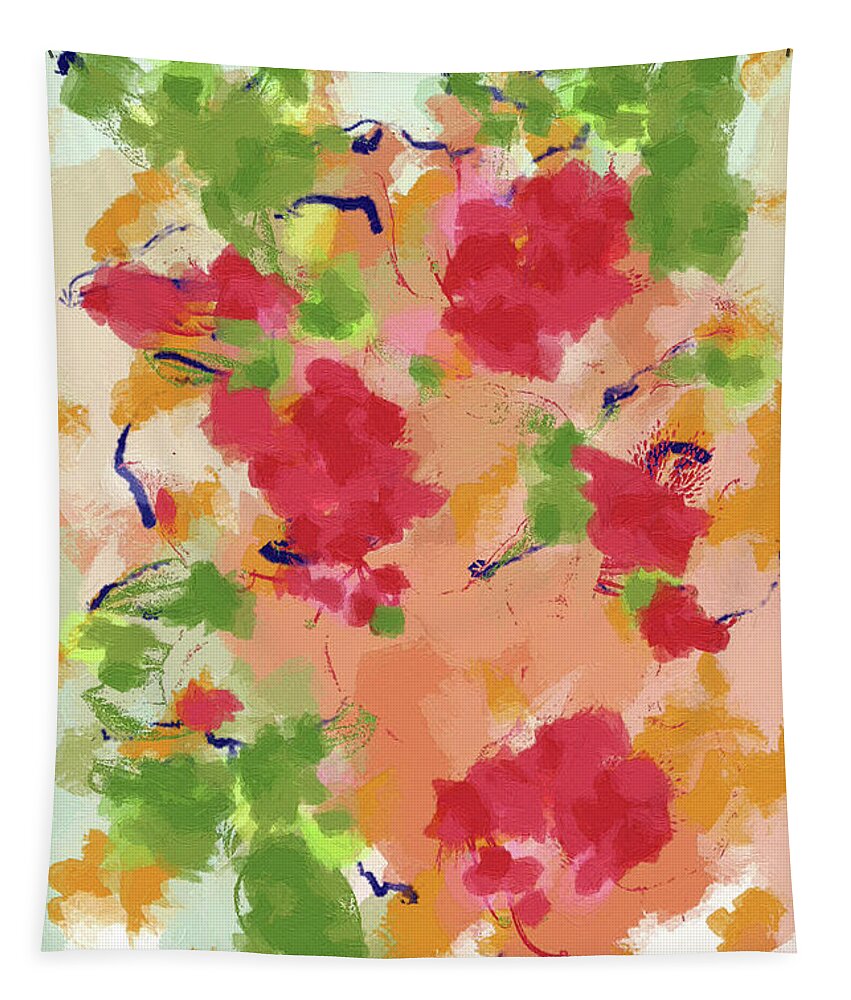 Abstract Tapestry featuring the painting Floral Hint - DWP2082043 by Dean Wittle