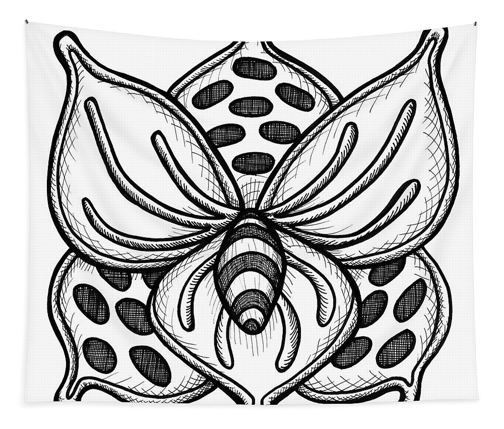 Flower Tapestry featuring the drawing Floral Icon 11 by Amy E Fraser