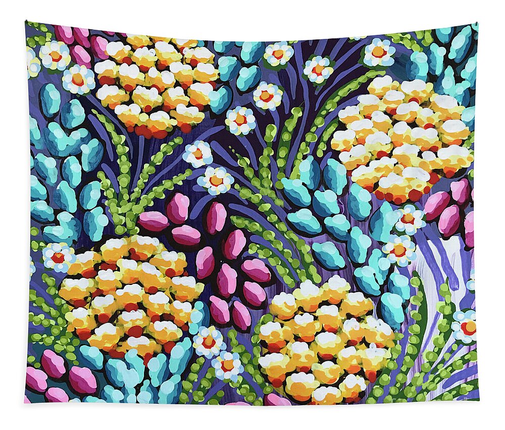 Floral Tapestry featuring the painting Floral Whimsy 2 by Amy E Fraser