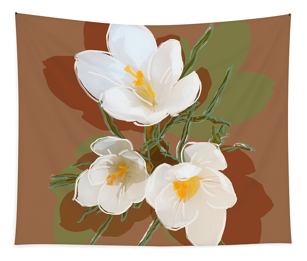 Flowers Tapestry featuring the mixed media Flower Blossom SIX by BFA Prints