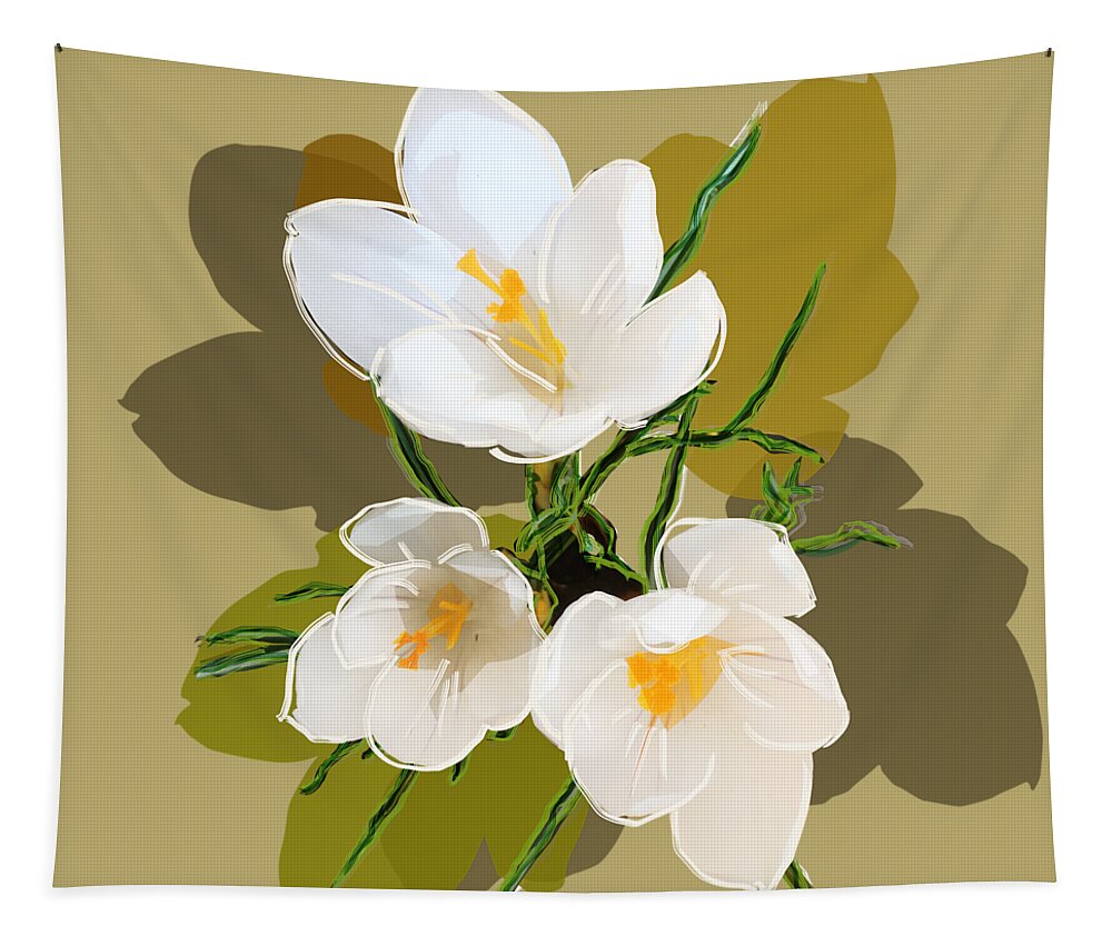 Flowers Tapestry featuring the mixed media Flower Blossom TWO by BFA Prints