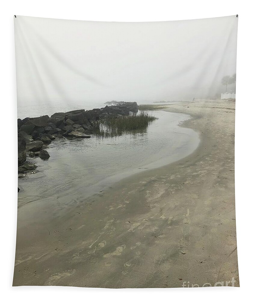 Fog Tapestry featuring the photograph Foggy Beach by Flavia Westerwelle