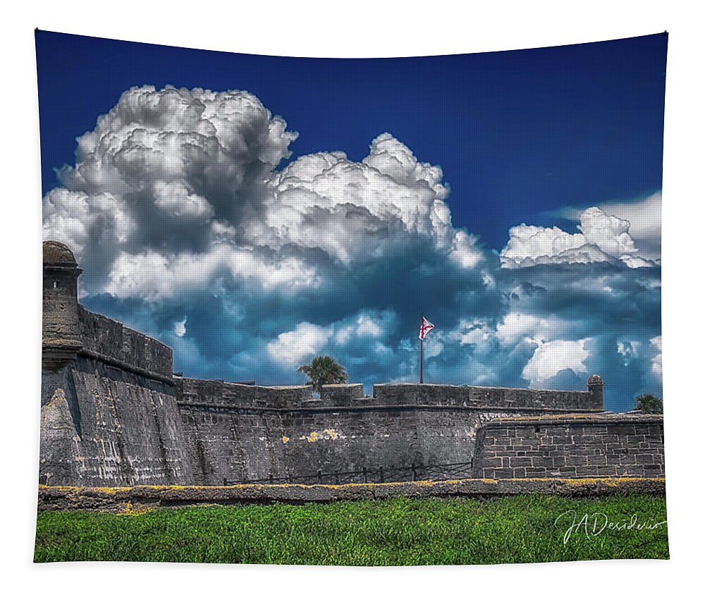 St Augustine Tapestry featuring the photograph Fortified Clouds by Joseph Desiderio
