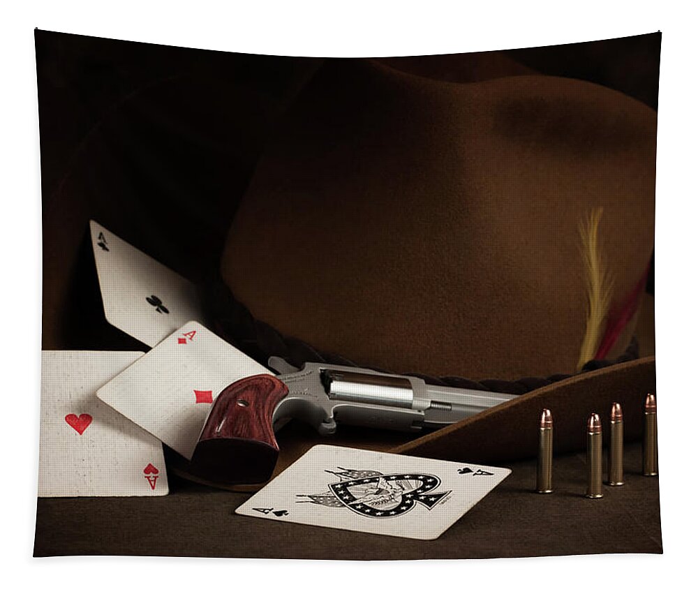 Brown Tapestry featuring the photograph Four Aces Still Life by Tom Mc Nemar