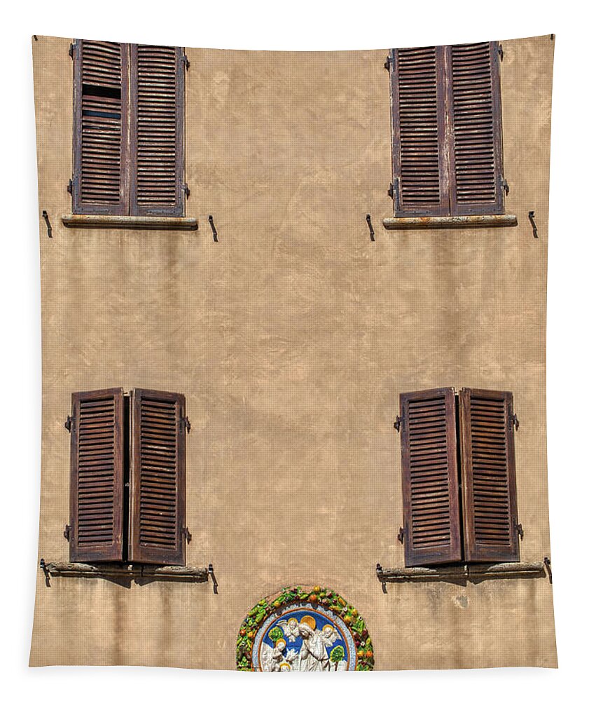 Florence Tapestry featuring the photograph Four Windows of Florence by David Letts