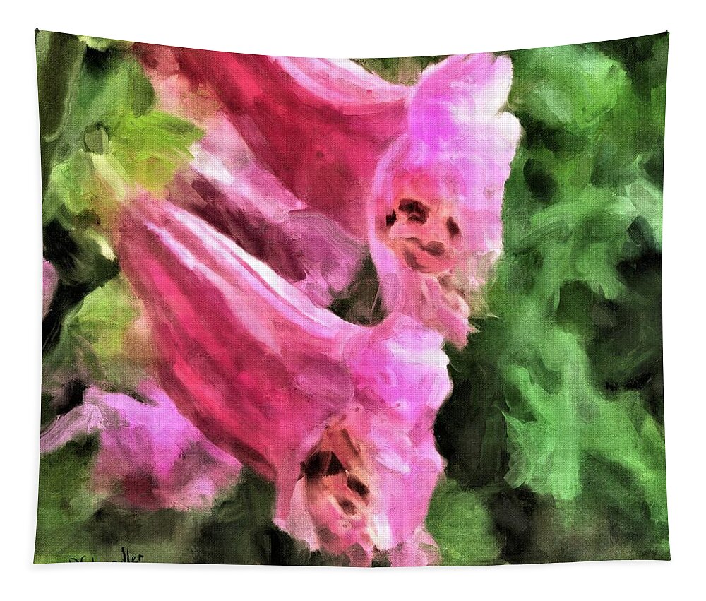 Flowers Tapestry featuring the painting Foxglove by Diane Chandler