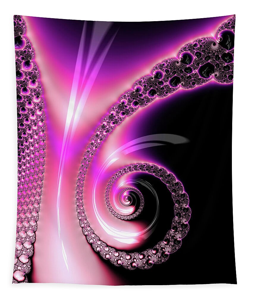 Spiral Tapestry featuring the photograph Fractal Spiral pink purple and black by Matthias Hauser