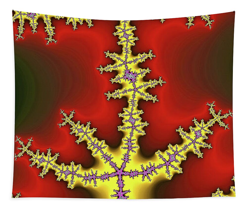 Abstract Tapestry featuring the digital art Fractal Tree Gold Art by Don Northup