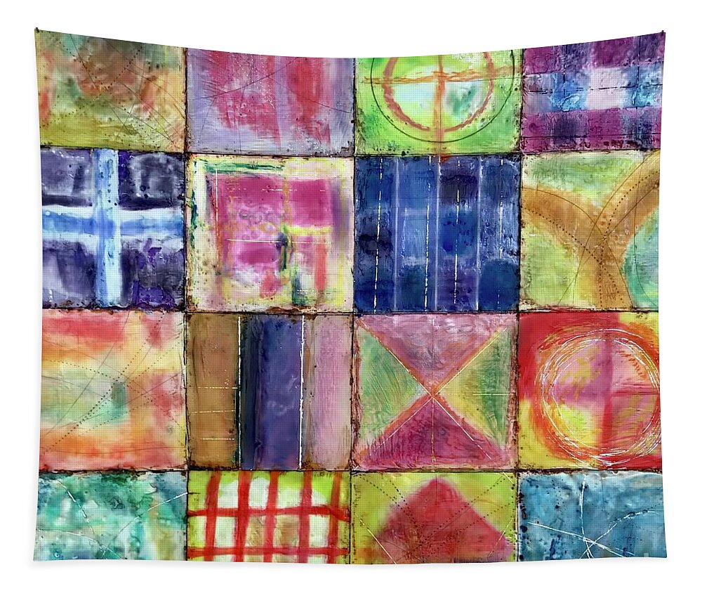 Encaustic Tapestry featuring the painting Fragmented by Christine Chin-Fook