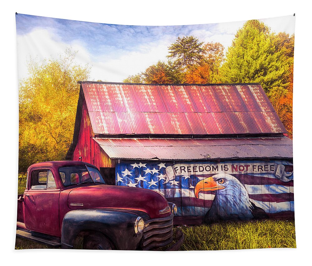 American Tapestry featuring the photograph Freedom is not Free Autumn Painting by Debra and Dave Vanderlaan