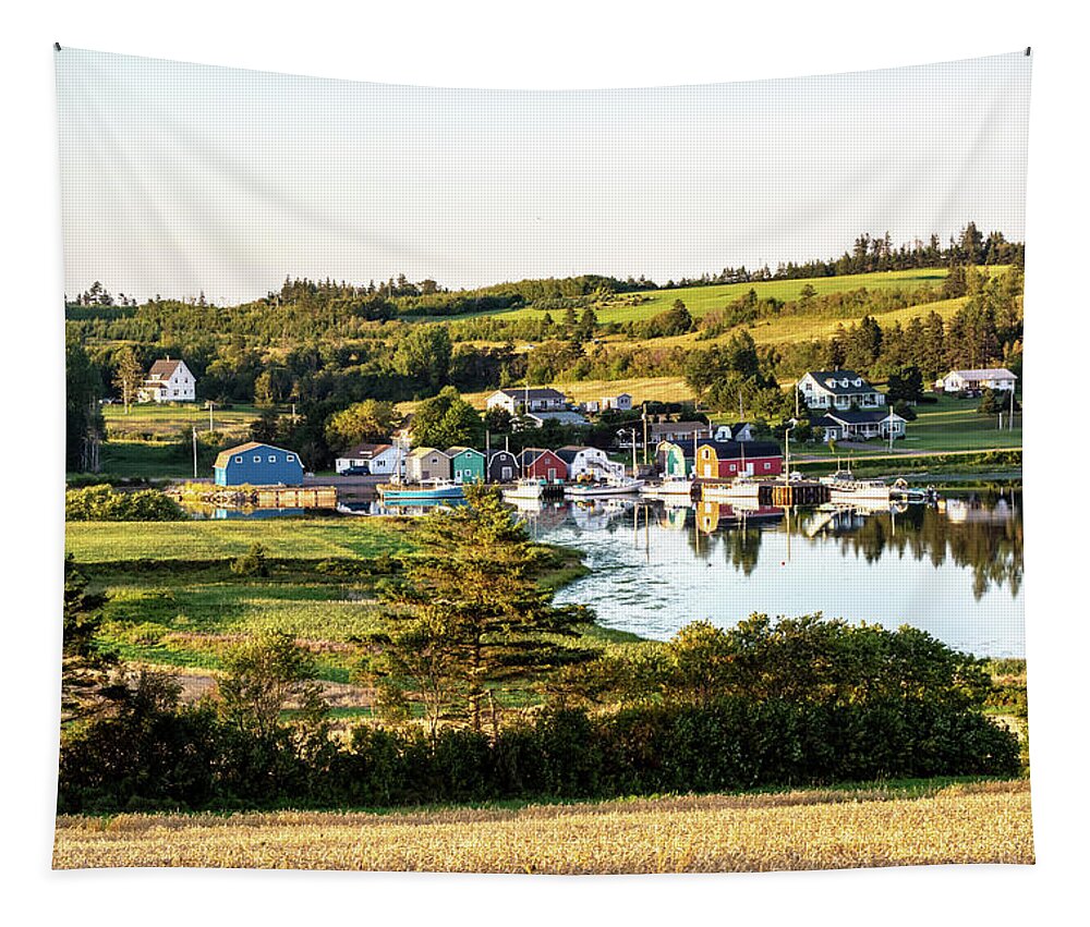 Pei Tapestry featuring the photograph French River Harbor by Douglas Wielfaert