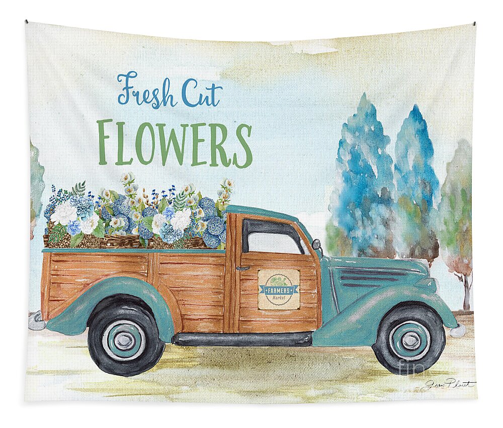 Retro Tapestry featuring the painting Fresh Cut Flowers by Jean Plout