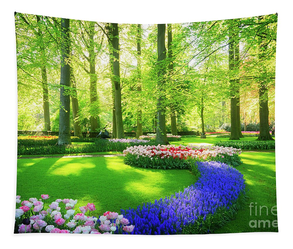 Landscape Tapestry featuring the photograph Fresh Spring Park by Anastasy Yarmolovich