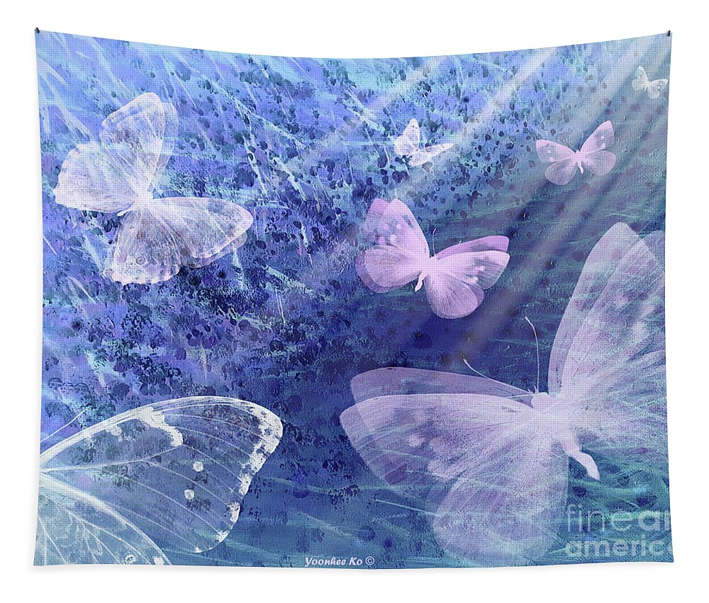 Pink butterfly tapestry sale