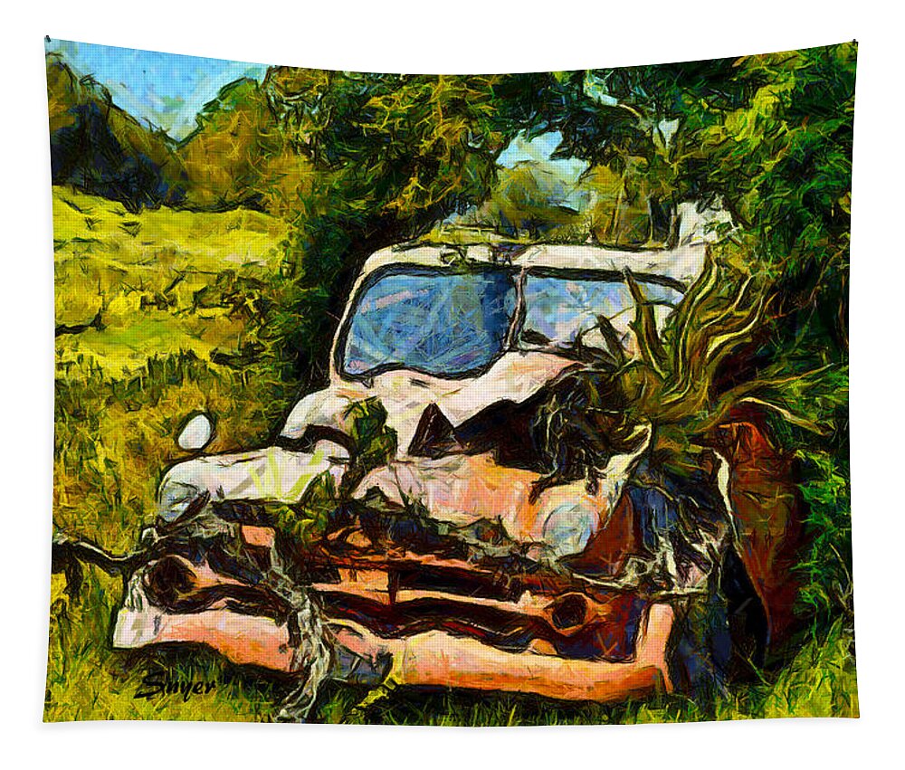 Funky Dodge In The Vineyard Tapestry featuring the photograph Funky Dodge In The Vineyard by Floyd Snyder