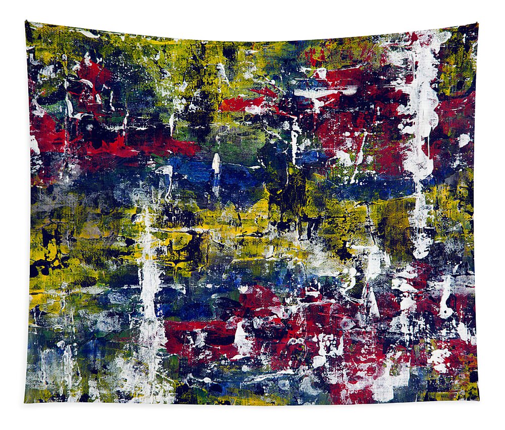 Gamma 19 Tapestry featuring the painting Gamma #19 Abstract by Sensory Art House