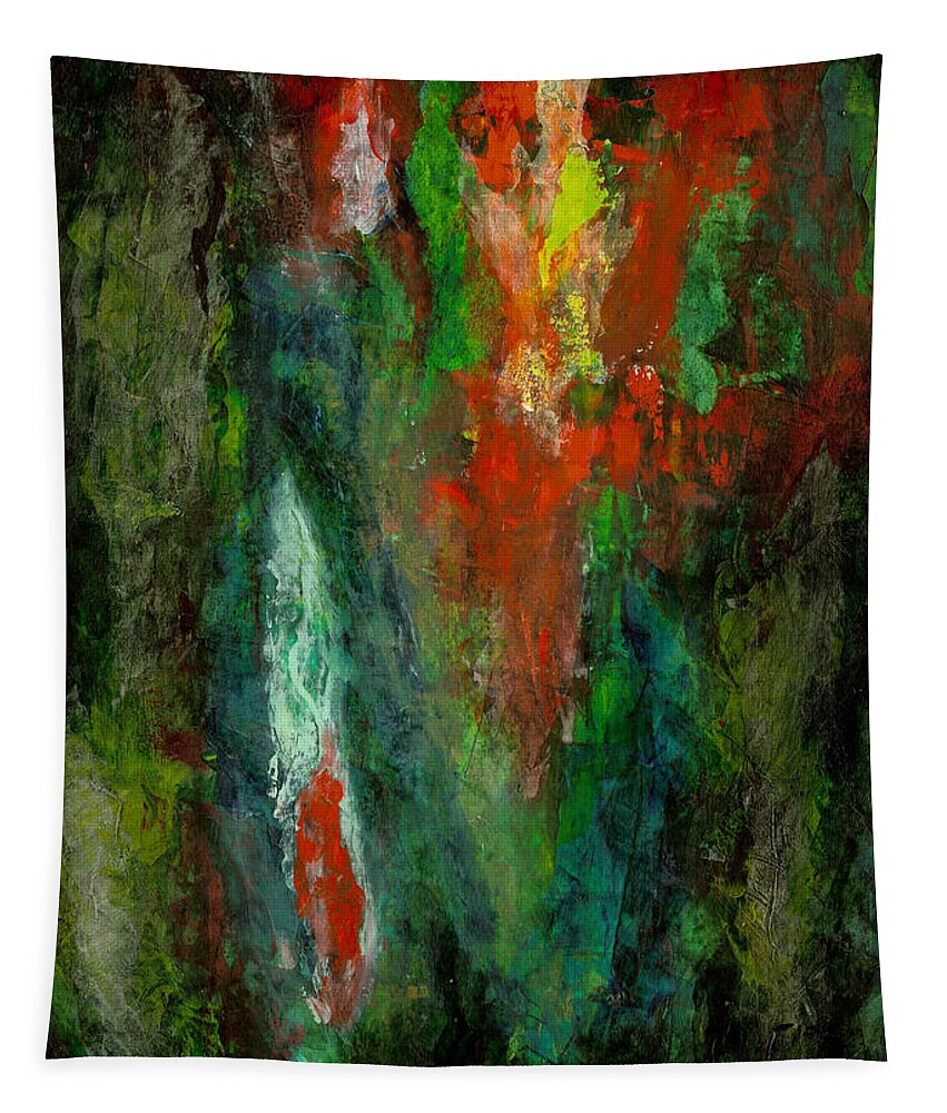 Gamma 52 Tapestry featuring the painting Gamma #52 Abstract by Sensory Art House