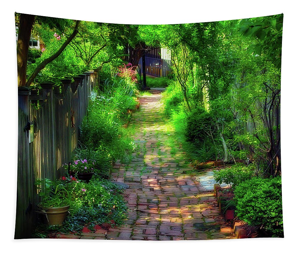 2d Tapestry featuring the photograph Garden Alley by Brian Wallace