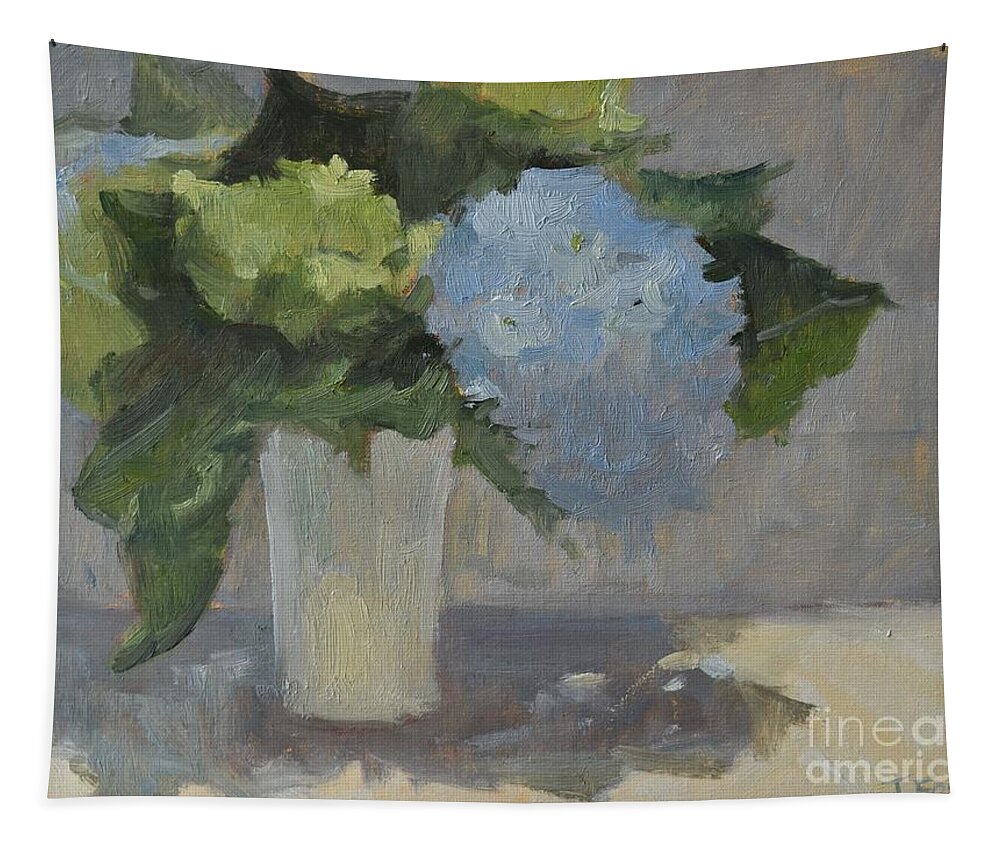 Hydrangea Tapestry featuring the painting Garden Blooms by Tiffany Foss