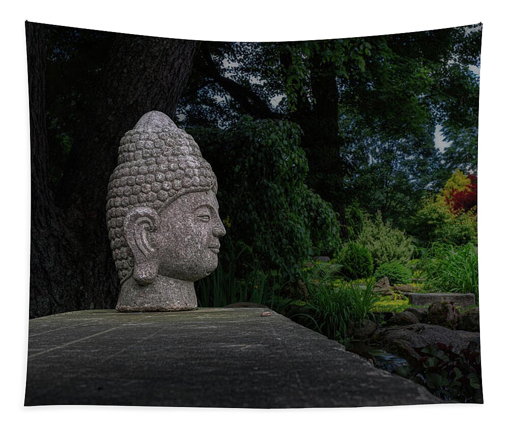 Buddha Tapestry featuring the photograph Garden Buddha Sculpture by Tom Mc Nemar