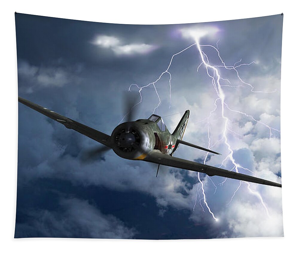 Luftwaffe Tapestry featuring the digital art Gathering Storm - Cropped by Mark Donoghue