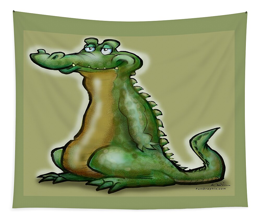 Gator Tapestry featuring the digital art Gator by Kevin Middleton