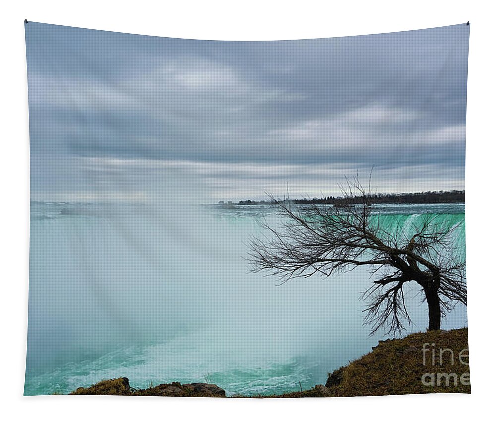 Gazing At Horseshoe Falls Tapestry featuring the photograph Gazing at Horseshoe Falls by Rachel Cohen
