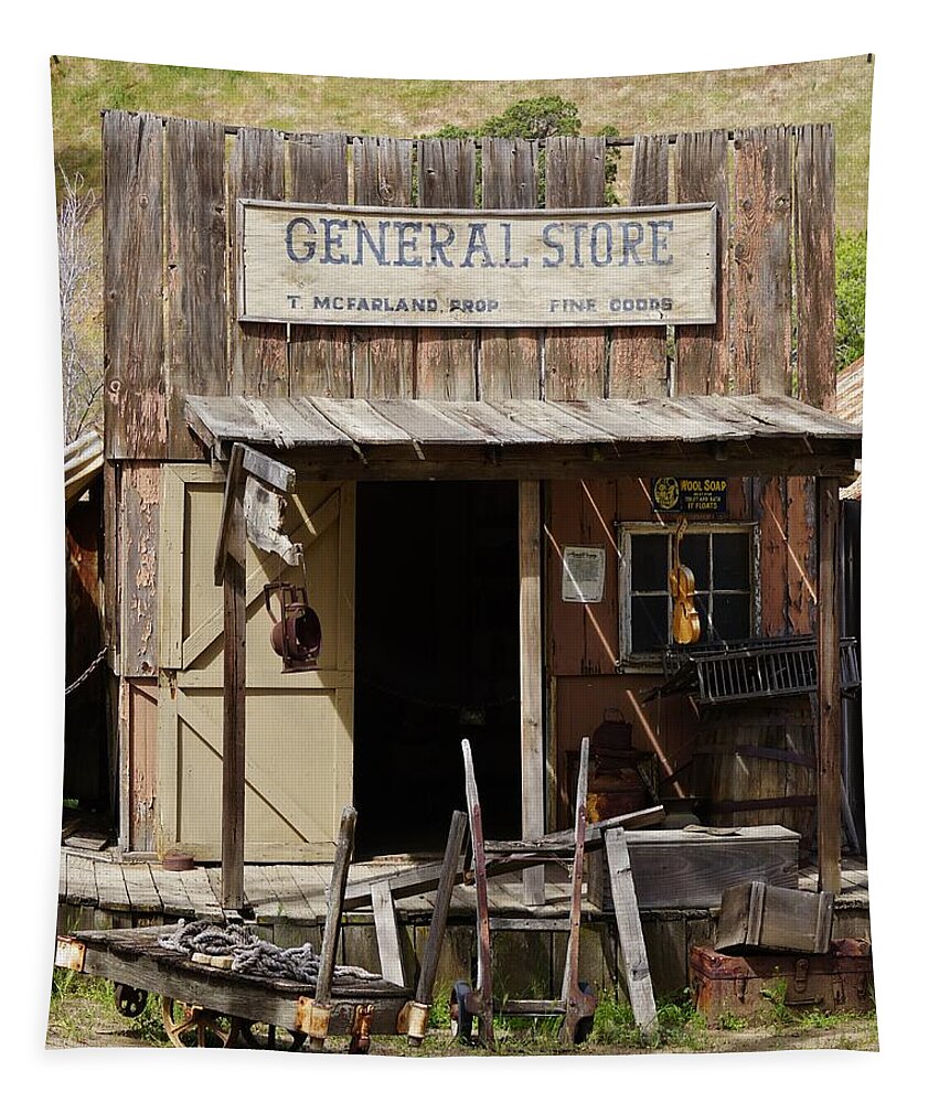 General Store Tapestry featuring the photograph General Store Bodfish by Brett Harvey