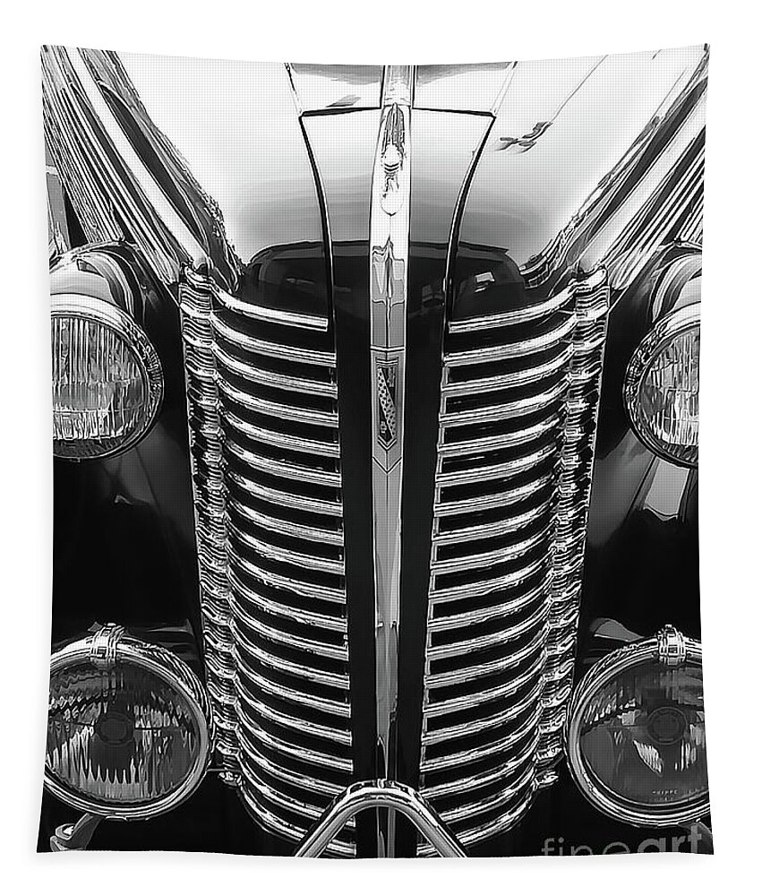 Black And White Photography Tapestry featuring the photograph Gene's 80 Years Old Buick by Fei A
