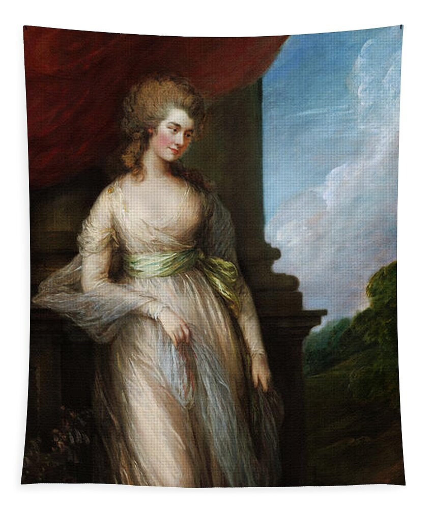 Georgiana Duchess Of Devonshire Tapestry featuring the painting Georgiana Duchess of Devonshire by Thomas Gainsborough by Rolando Burbon