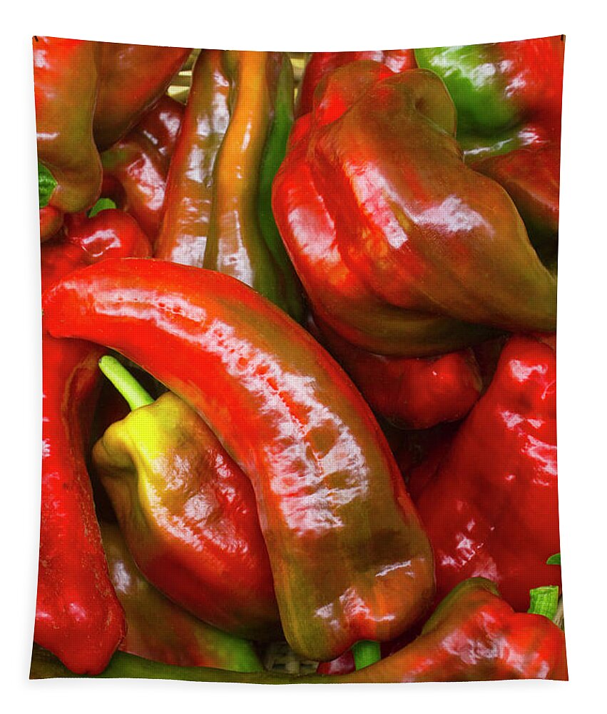 Bell Pepper Tapestry featuring the photograph Giant Marconi Sweet Peppers by Michael Gadomski