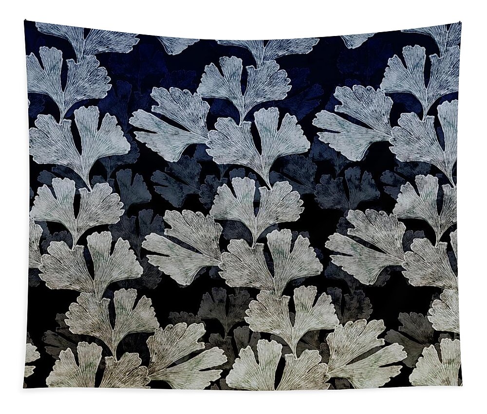 Ginko Tapestry featuring the digital art Ginko Leaf Pattern by Sand And Chi