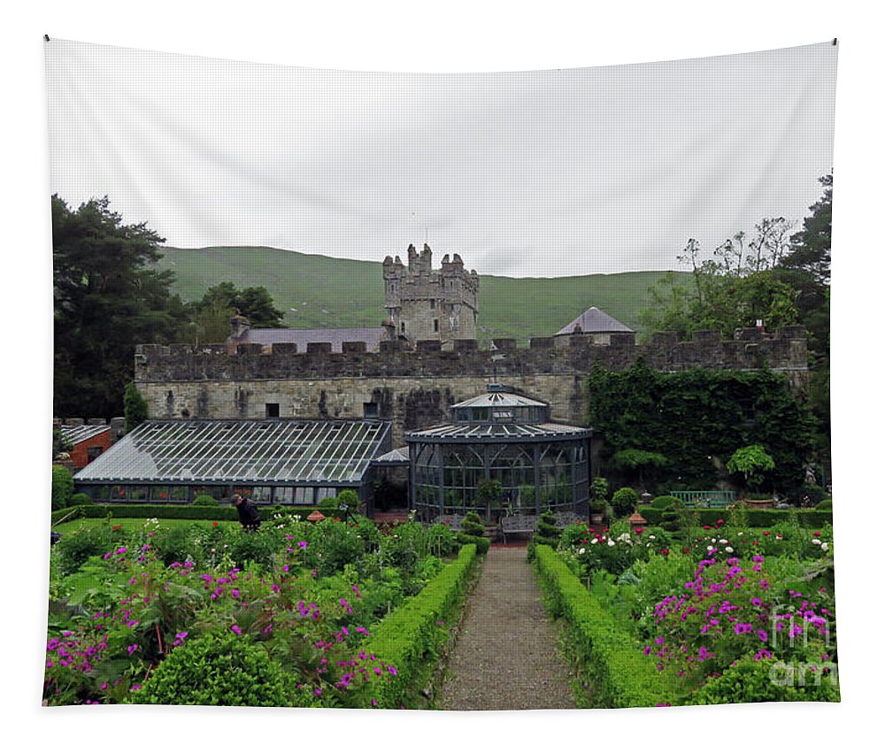  Castle Tapestry featuring the photograph Glenveagh Castle Gardens by Cindy Murphy