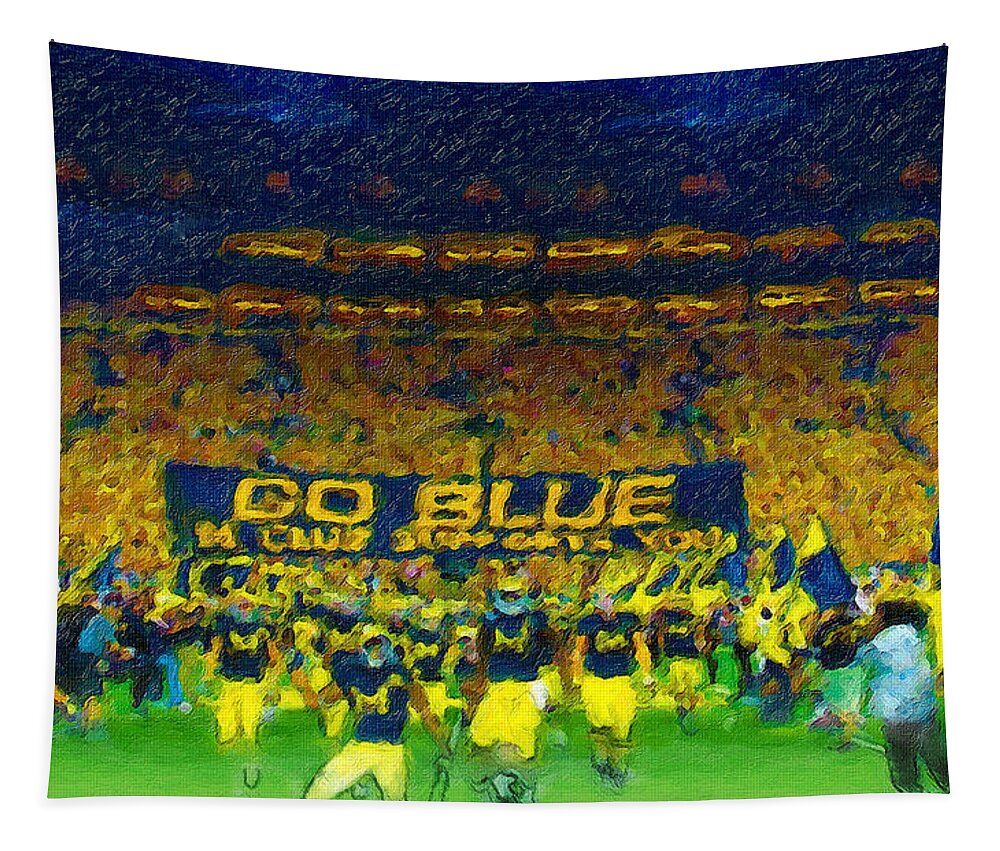 Banner Tapestry featuring the painting Glory at The Big House by John Farr