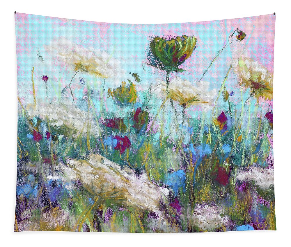 Queen Anne's Lace Tapestry featuring the painting Glory in the Morning by Susan Jenkins