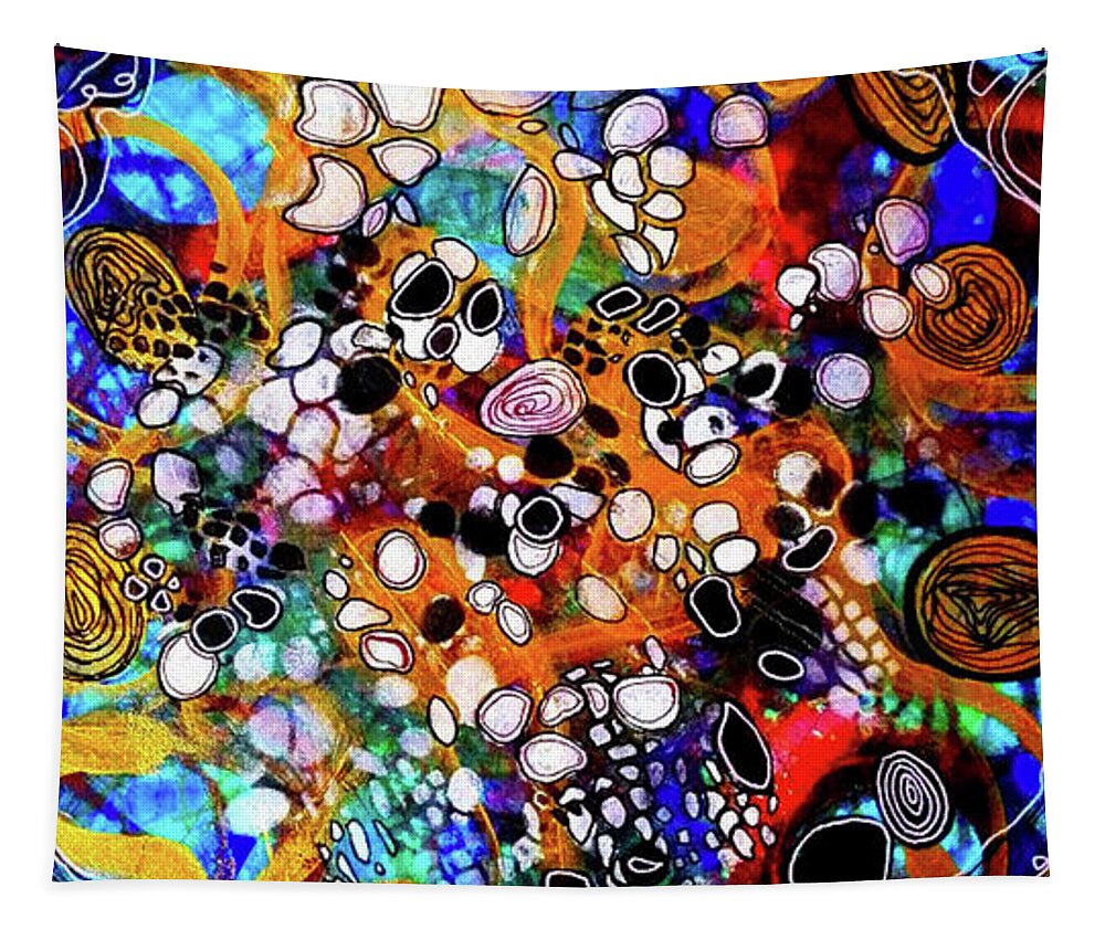 Energy Painting Tapestry featuring the mixed media Go with the Flow 1 by Mimulux Patricia No