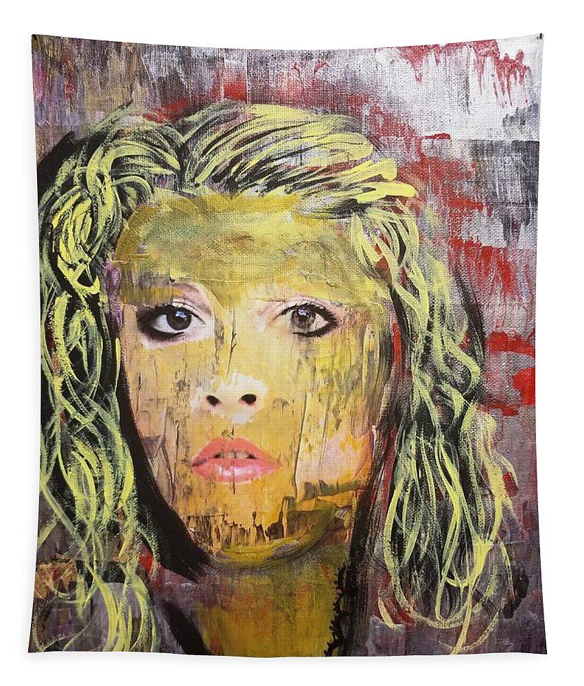 Stevie Nicks Tapestry featuring the painting Gold Dust Woman by Jayime Jean
