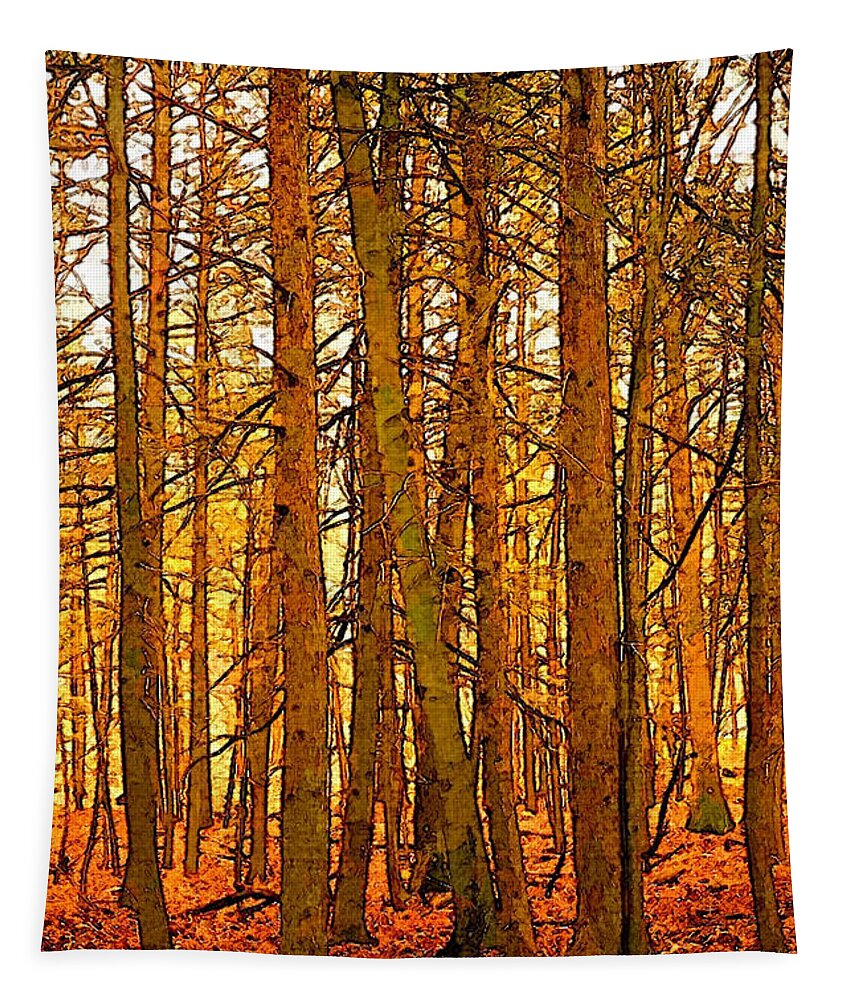 Tree Tapestry featuring the photograph Gold Forest by Robert Bissett