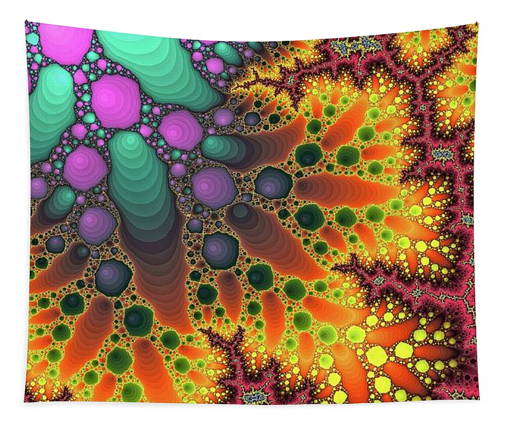 Space Tapestry featuring the digital art Golden Psychedelic Canyon by Don Northup