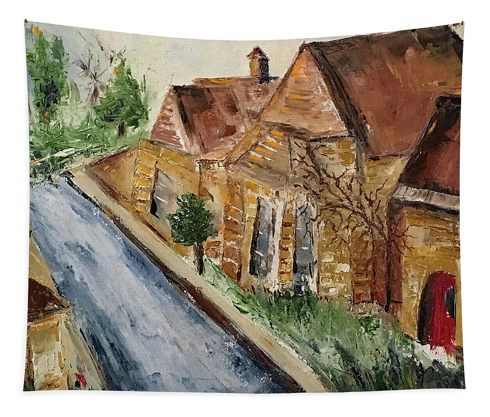 Cotswold Tapestry featuring the painting Golden Stone by Roxy Rich