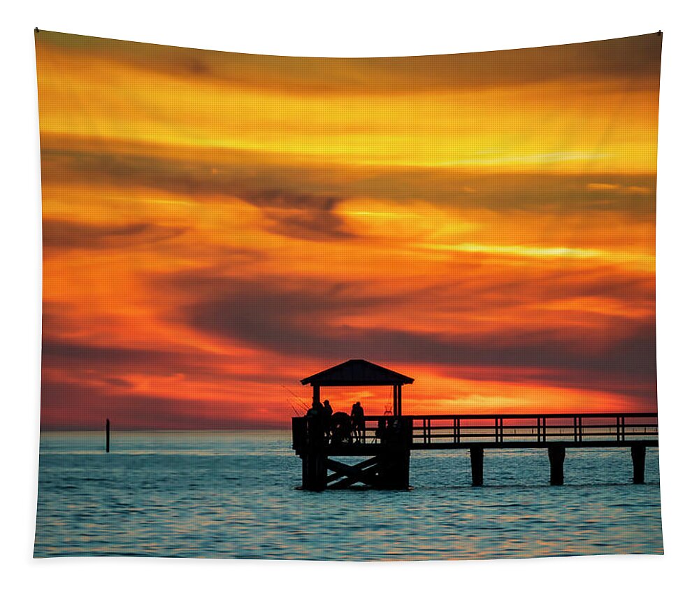 Landscape Tapestry featuring the photograph Golden Sunset by JASawyer Imaging
