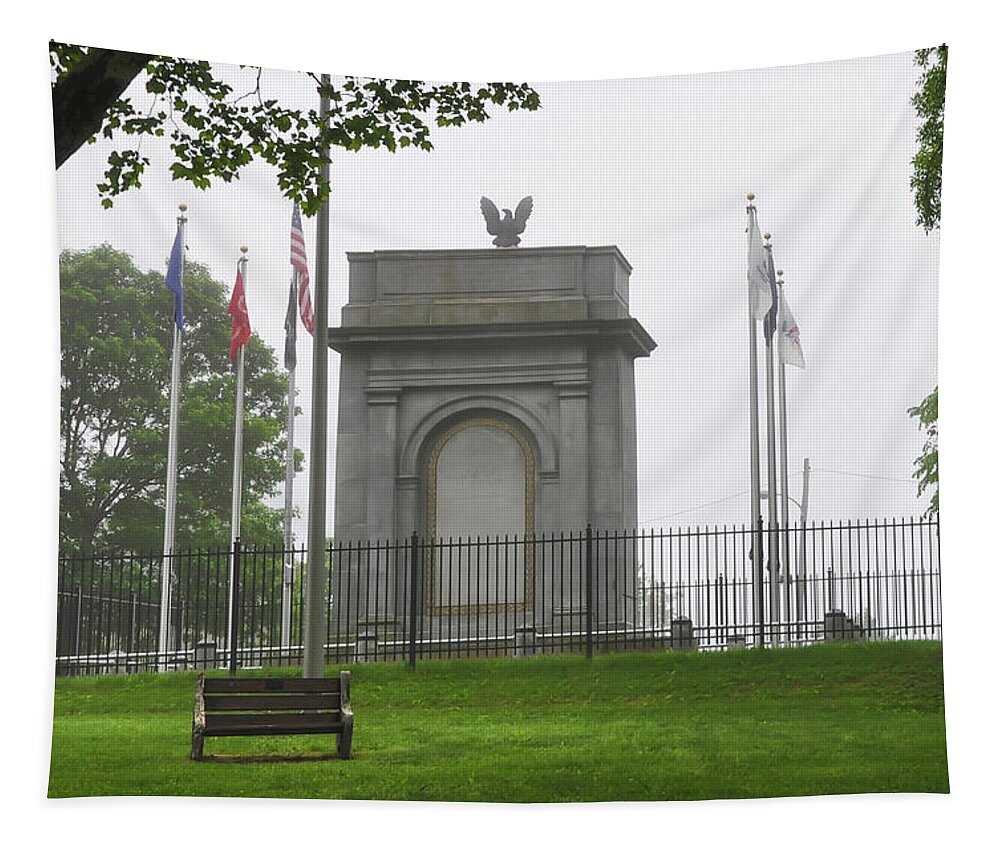 Gorgas Tapestry featuring the photograph Gorgas Park War Memorial - Roxborough by Bill Cannon