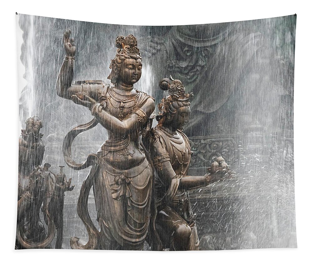 Grand Buddha Fountain Tapestry featuring the photograph Grand Buddha Fountain by Kathryn McBride