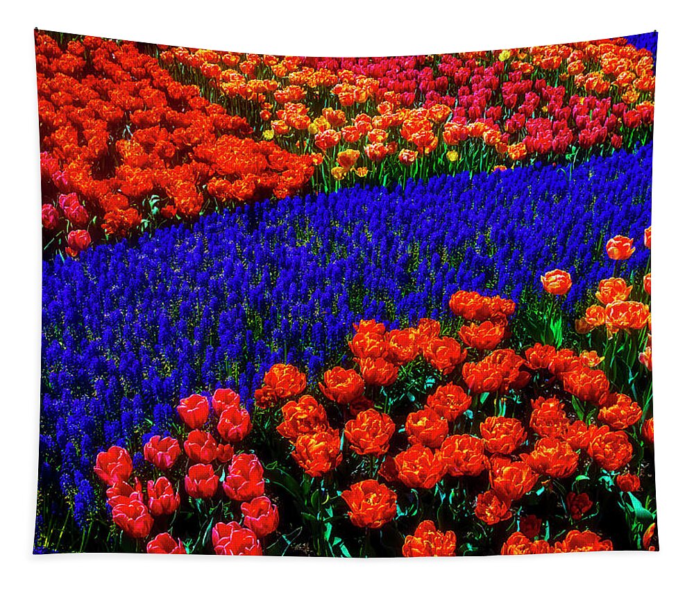 Tulip Tapestry featuring the photograph Graphic Tulips Spring Garden by Garry Gay